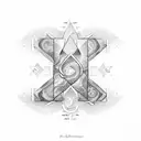 alphabet A with taurus tattoo design idea