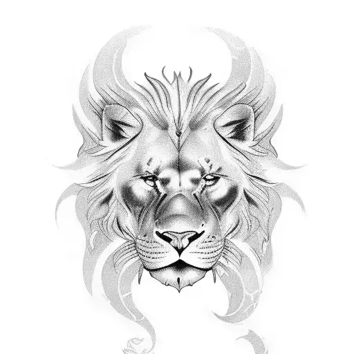 Signo leo y número 8 tattoo design idea