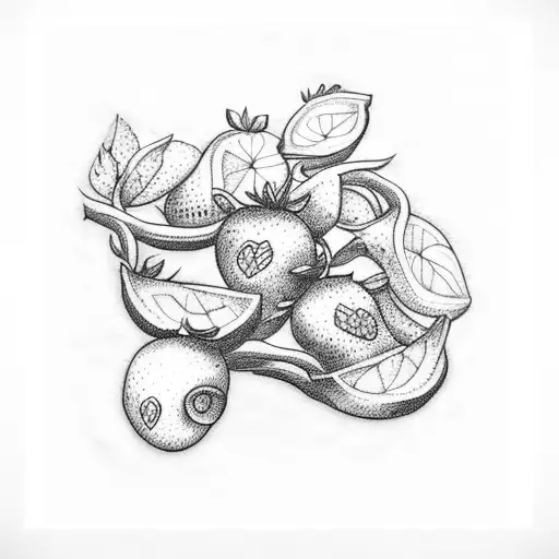strawberries on a vine tattoo design idea