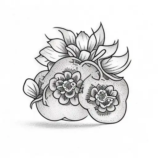 strawberries on a vine tattoo design idea