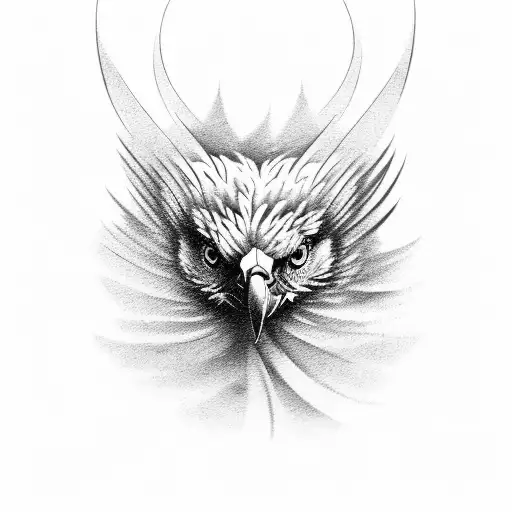The tattoo sleeve design portrays a powerful and dynamic scene. The centerpiece of the design is a majestic Golden Eagle tattoo design idea