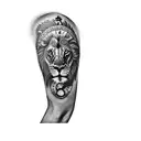 a lion with a clock tattoo design idea
