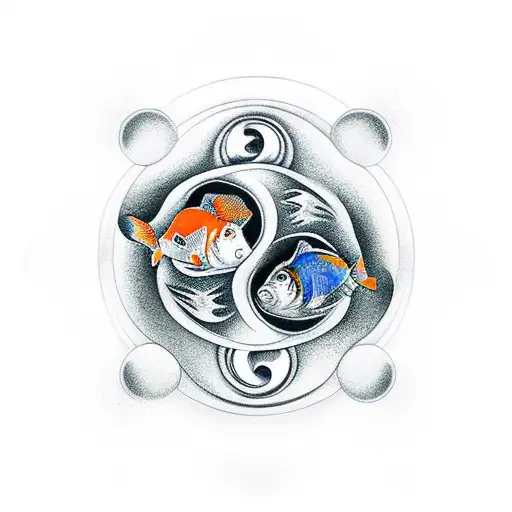 goldfish yin yang tattoo design idea
