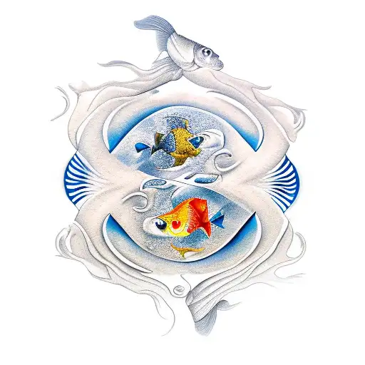 goldfish yin yang tattoo design idea