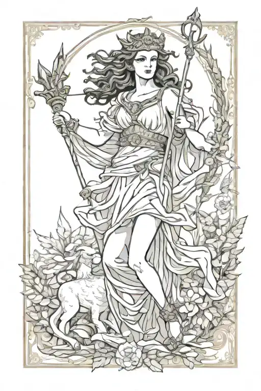 Diana goddess tattoo design idea