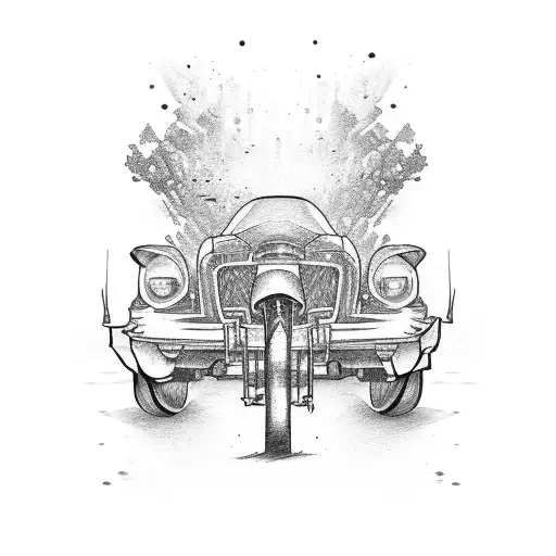 Criminal's getaway vehicle tattoo design idea