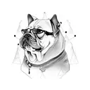 A software engineer coding while surrounded by partying dogs tattoo design idea