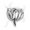 tulip with name Paloma and a bee tattoo design idea