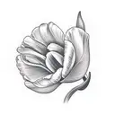 tulip with name Paloma and a bee tattoo design idea