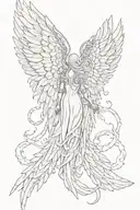 angel wings and demon wings on the back tattoo design idea