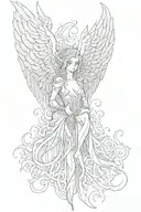 angel wings and demon wings on the back tattoo design idea