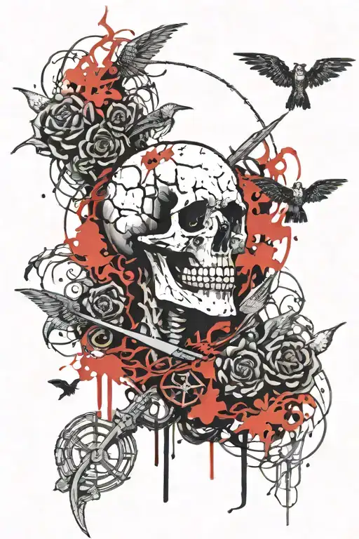 deathcore music tattoo lorna shore reaper bad omens thorns  tattoo design idea