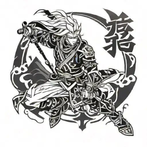 raiden shogun genshin impact anemo element tattoo design idea
