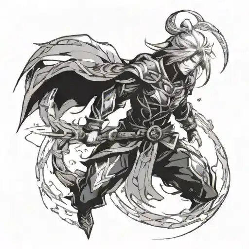 raiden not genshin impact Anemo element tattoo design idea