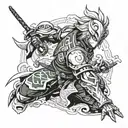raiden shogun genshin impact tattoo design idea