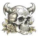 skull soft shading tattoo design idea