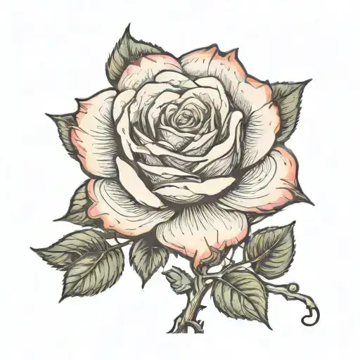 A rose that names Rosa because of the stem tattoo design idea