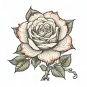 A rose that names Rosa because of the stem tattoo design idea