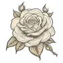 A rose that names Rosa because of the stem tattoo design idea
