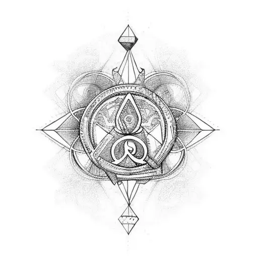 o simulado do infinito com escritura em grego "amor e paz é o caminho de deus"  tattoo design idea