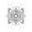 o simulado do infinito com escritura em grego "amor e paz é o caminho de deus"  tattoo design idea