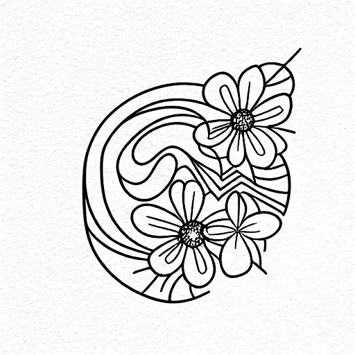 regression to the mean graph made from flower tattoo design idea