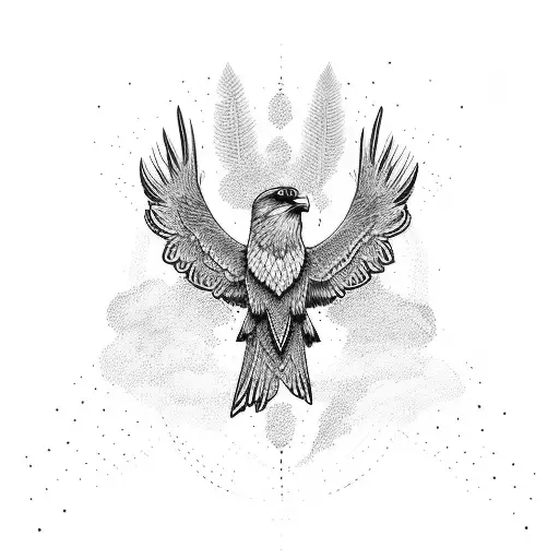 Sales graph transforming into a soaring eagle tattoo design idea