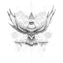 Sales graph transforming into a soaring eagle tattoo design idea