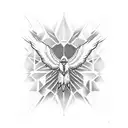 Sales graph transforming into a soaring eagle tattoo design idea