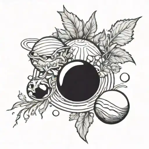 vegetable planets tattoo design idea