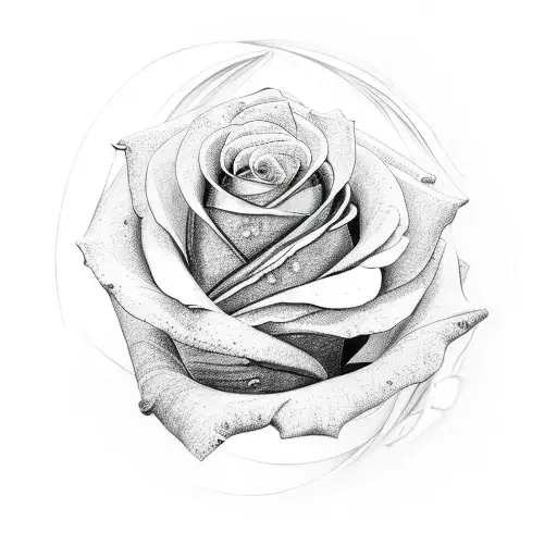 upside down rose tattoo design idea
