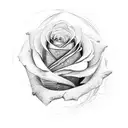 upside down rose tattoo design idea