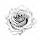 upside down rose tattoo design idea