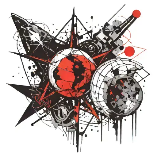 space earth star tattoo design idea