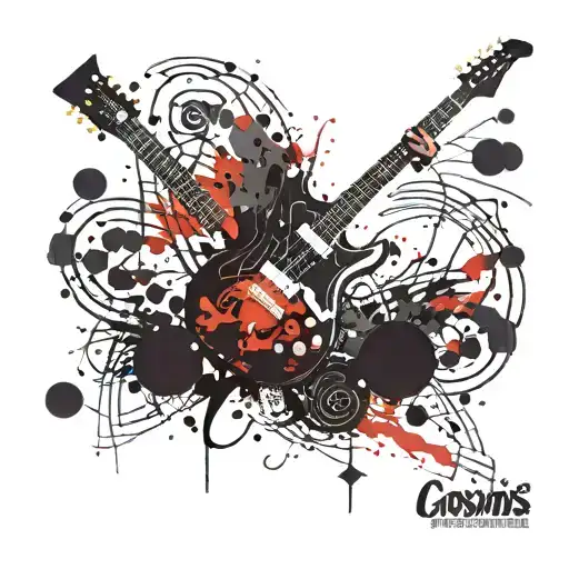 music guitar cosmos tattoo design idea