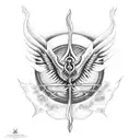 phoenix rising from ashes and shiva s trident tattoo design idea