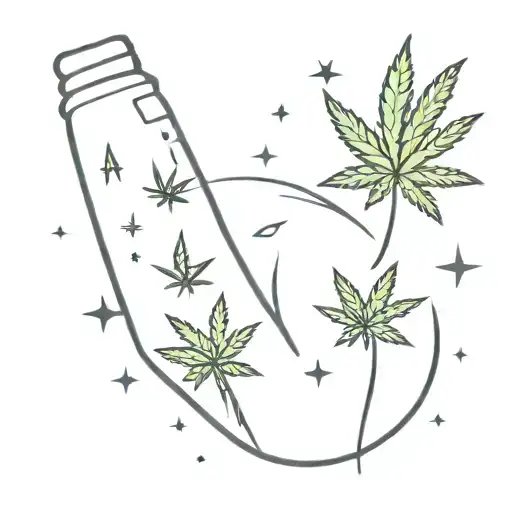 rave party with weed tattoo design idea