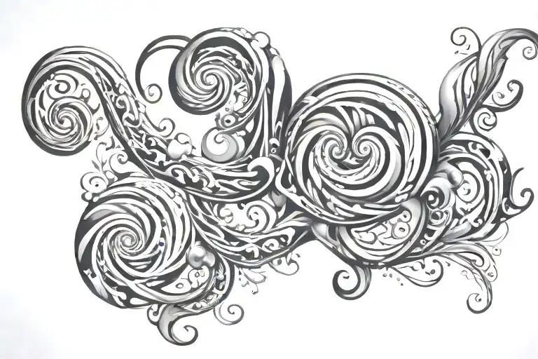 twisters and swirls forming tattoo design idea