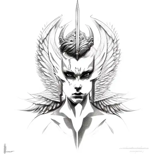 angel/ demon tattoo design idea