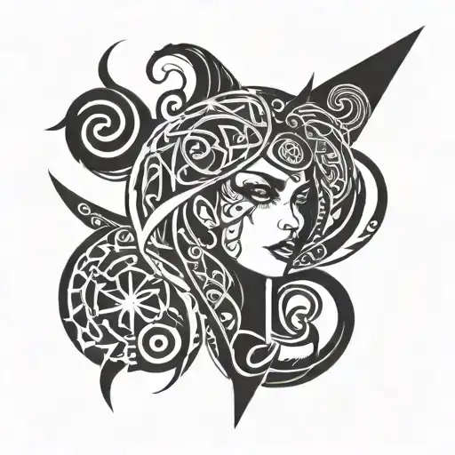 goth girl tattoo design idea