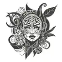 goth girl tattoo design idea