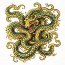 A realistic detailed hydra with three heads tattoo design idea