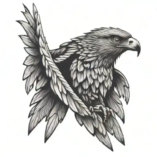 hawk wings really cool looking angry  tattoo design idea
