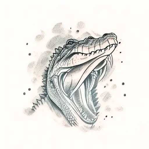 Design a tattoo of a crocodile playing a guitar tattoo design idea