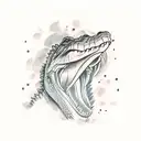 Design a tattoo of a crocodile playing a guitar tattoo design idea