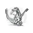 Design a tattoo of a crocodile playing a guitar tattoo design idea