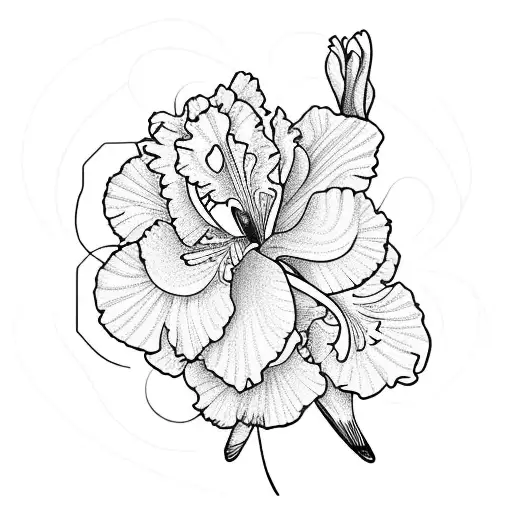carnation iris flower tattoo design idea