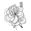 carnation iris flower tattoo design idea