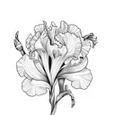 carnation iris flower tattoo design idea