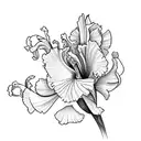 carnation iris flower tattoo design idea